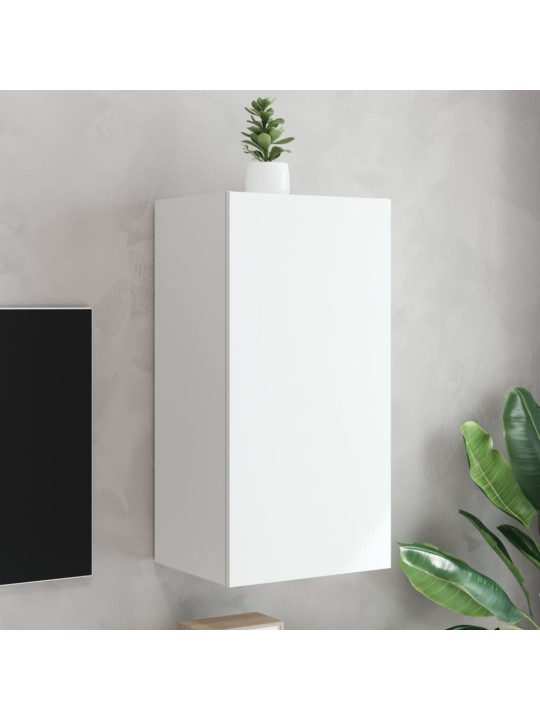 Nástěnná TV skříňka s LED osvětlením bílá 40,5 x 35 x 80 cm