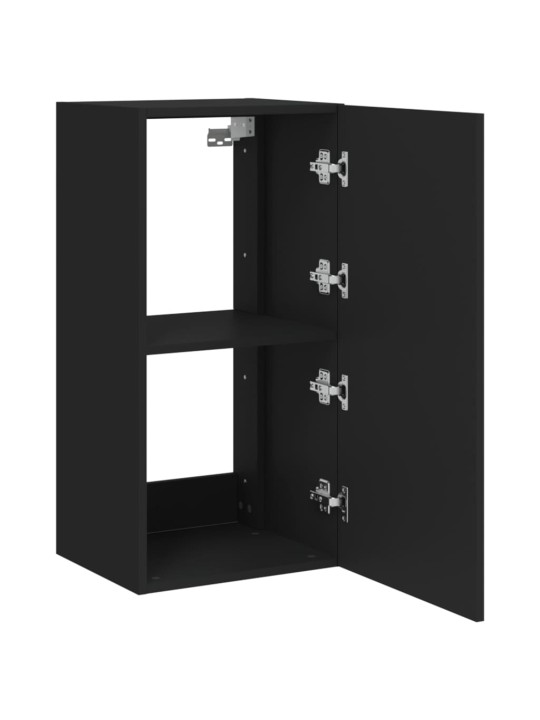 Nástěnná TV skříňka s LED osvětlením černá 40,5 x 35 x 80 cm