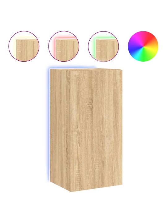Nástěnná TV skříňka s LED osvětlením dub sonoma 40,5x35x80 cm