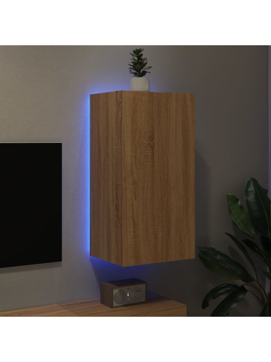 Nástěnná TV skříňka s LED osvětlením dub sonoma 40,5x35x80 cm