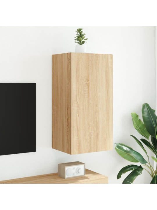 Nástěnná TV skříňka s LED osvětlením dub sonoma 40,5x35x80 cm