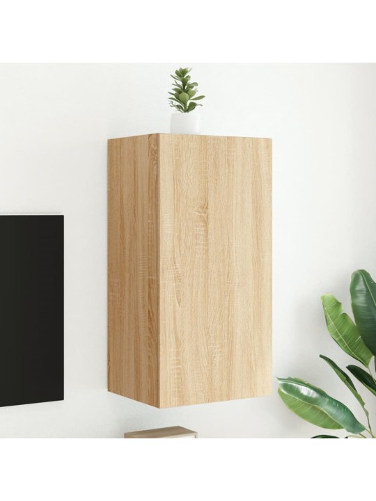 Nástěnná TV skříňka s LED osvětlením dub sonoma 40,5x35x80 cm