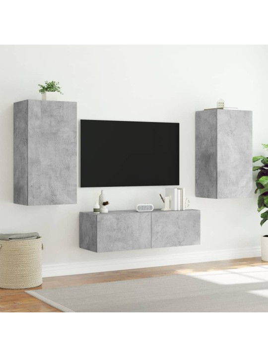 Nástěnná TV skříňka s LED osvětlením betonově šedá 40,5x35x80cm