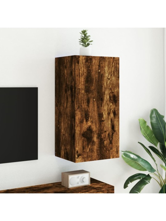 Nástěnná TV skříňka s LED osvětlením kouřový dub 40,5x35x80 cm