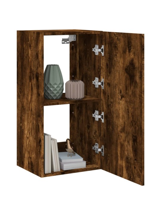 Nástěnná TV skříňka s LED osvětlením kouřový dub 40,5x35x80 cm