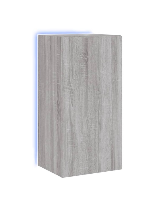 Nástěnná TV skříňka s LED osvětlením šedá sonoma 40,5x35x80 cm