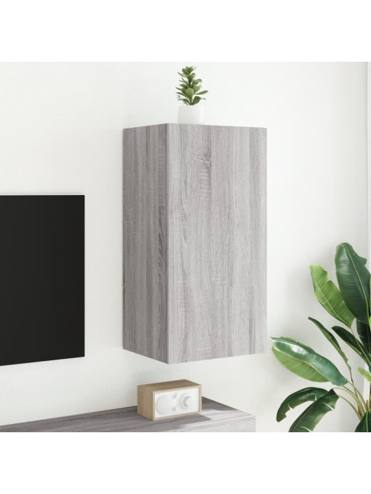 Nástěnná TV skříňka s LED osvětlením šedá sonoma 40,5x35x80 cm