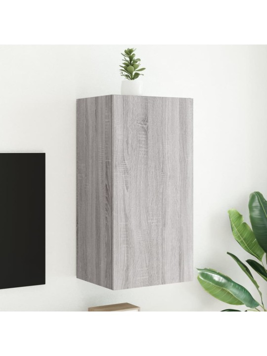 Nástěnná TV skříňka s LED osvětlením šedá sonoma 40,5x35x80 cm