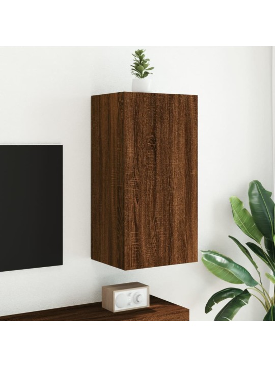 Nástěnná TV skříňka s LED osvětlením hnědý dub 40,5x35x80 cm