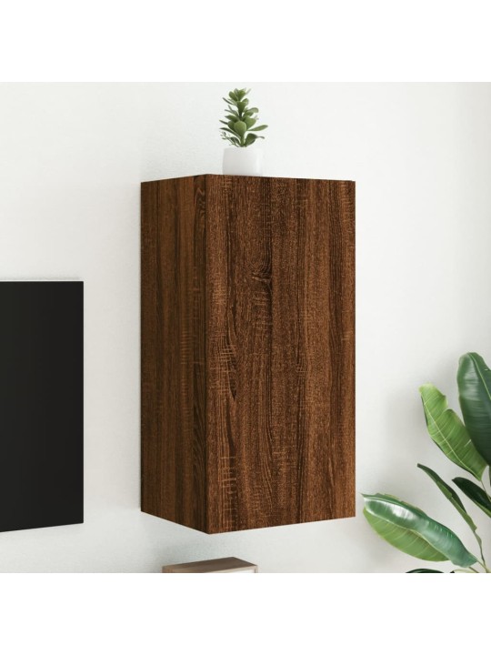 Nástěnná TV skříňka s LED osvětlením hnědý dub 40,5x35x80 cm