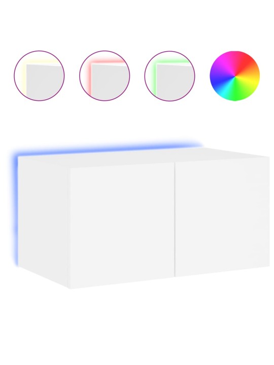 Nástěnná TV skříňka s LED osvětlením bílá 60 x 35 x 31 cm