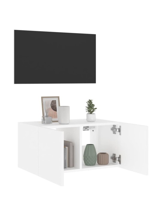 Nástěnná TV skříňka s LED osvětlením bílá 60 x 35 x 31 cm