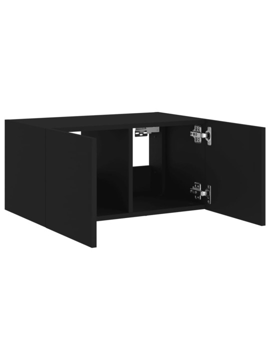 Nástěnná TV skříňka s LED osvětlením černá 60 x 35 x 31 cm
