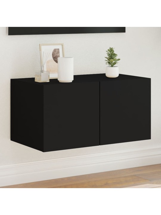Nástěnná TV skříňka s LED osvětlením černá 60 x 35 x 31 cm