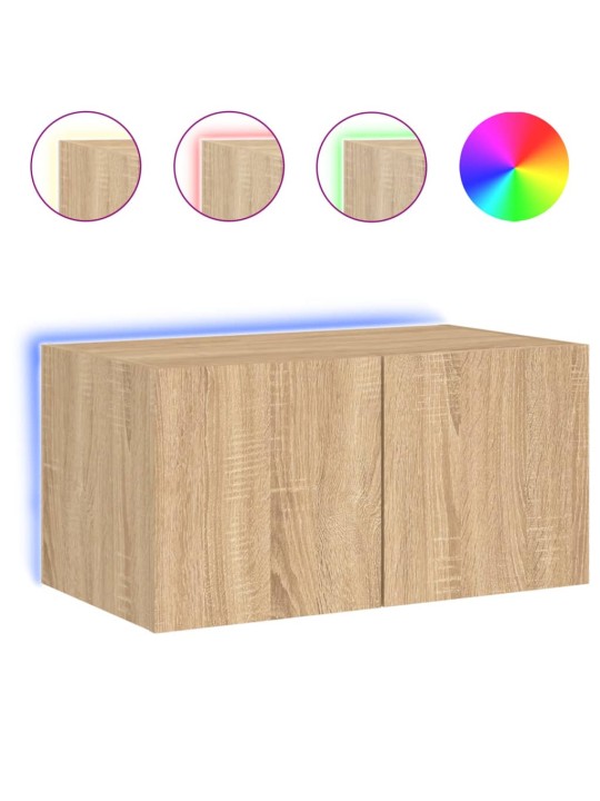 Nástěnná TV skříňka s LED osvětlením dub sonoma 60 x 35 x 31 cm