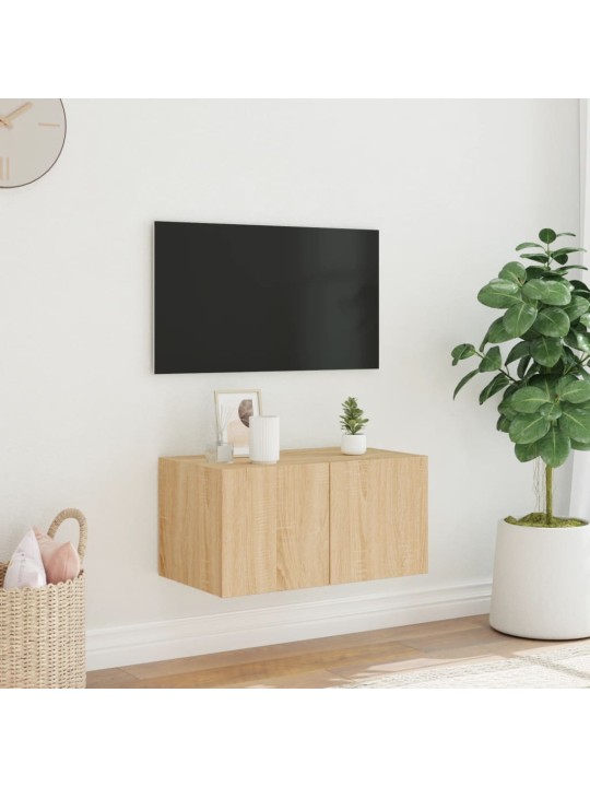 Nástěnná TV skříňka s LED osvětlením dub sonoma 60 x 35 x 31 cm
