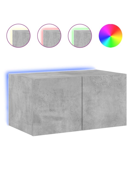 Nástěnná TV skříňka s LED osvětlením betonově šedá 60x35x31 cm