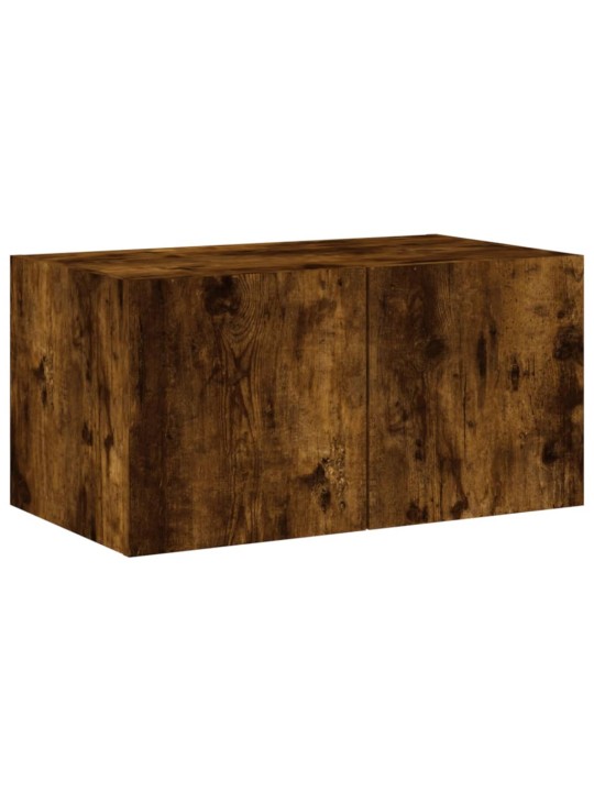 Nástěnná TV skříňka s LED osvětlením kouřový dub 60x35x31 cm