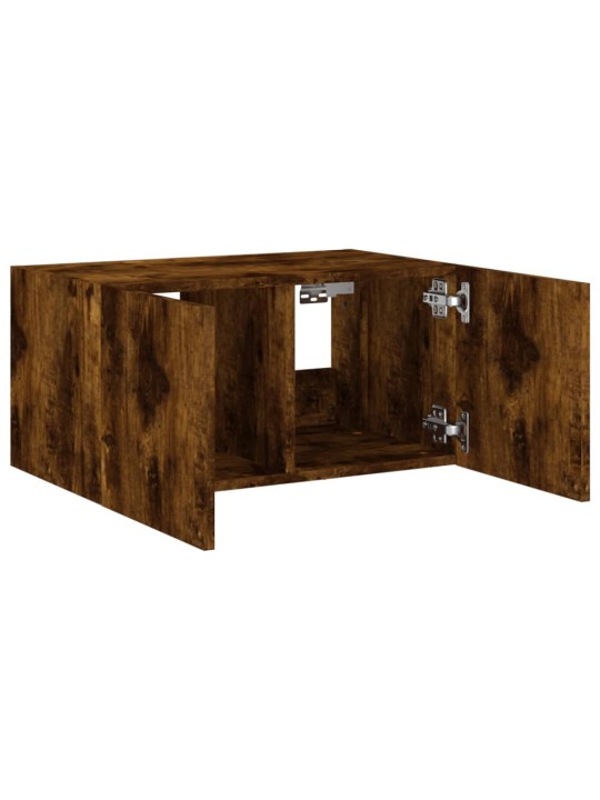 Nástěnná TV skříňka s LED osvětlením kouřový dub 60x35x31 cm
