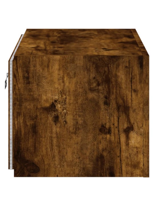 Nástěnná TV skříňka s LED osvětlením kouřový dub 60x35x31 cm