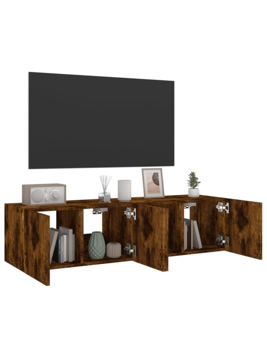 Nástěnné TV skříňky s LED 2 ks kouřový dub 60 x 35 x 31 cm