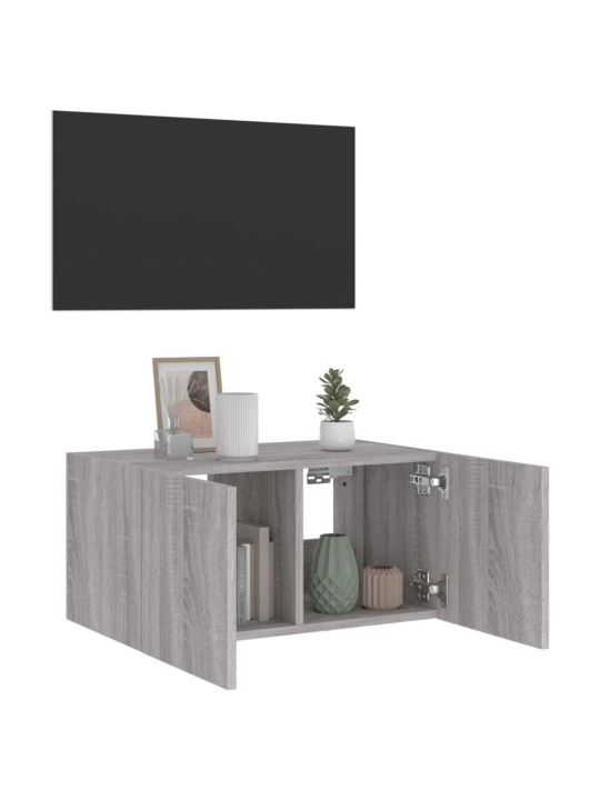 Nástěnná TV skříňka s LED osvětlením šedá sonoma 60x35x31 cm