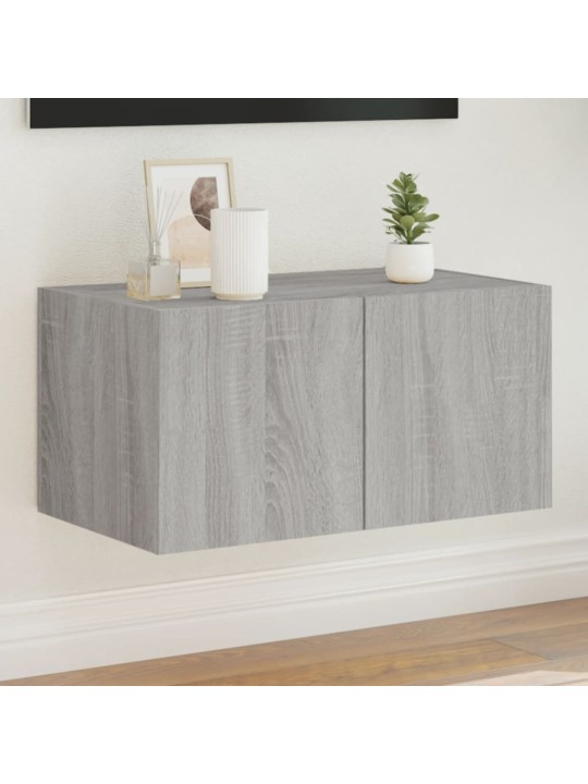 Nástěnná TV skříňka s LED osvětlením šedá sonoma 60x35x31 cm