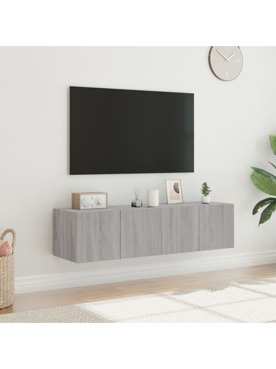 Nástěnné TV skříňky s LED 2 ks šedé sonoma 60 x 35 x 31 cm