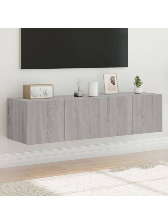 Nástěnné TV skříňky s LED 2 ks šedé sonoma 60 x 35 x 31 cm