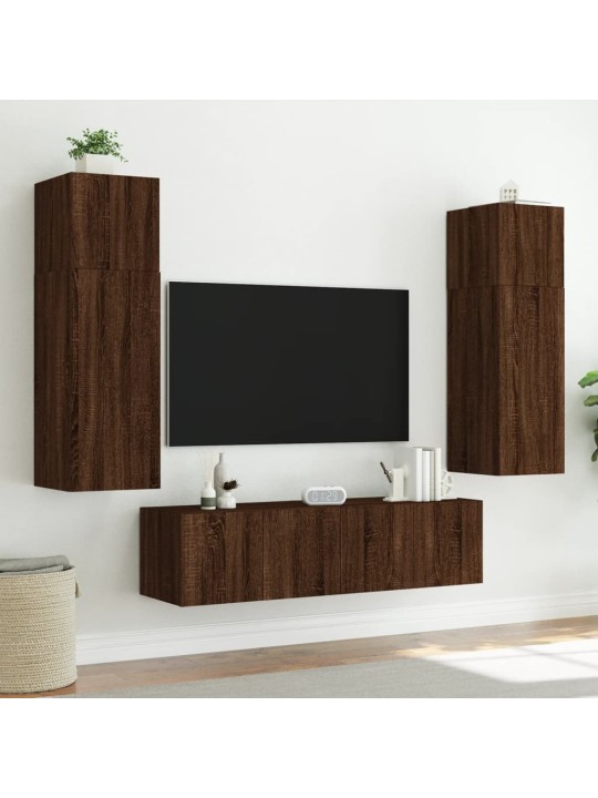 Nástěnná TV skříňka s LED osvětlením hnědý dub 60 x 35 x 31 cm