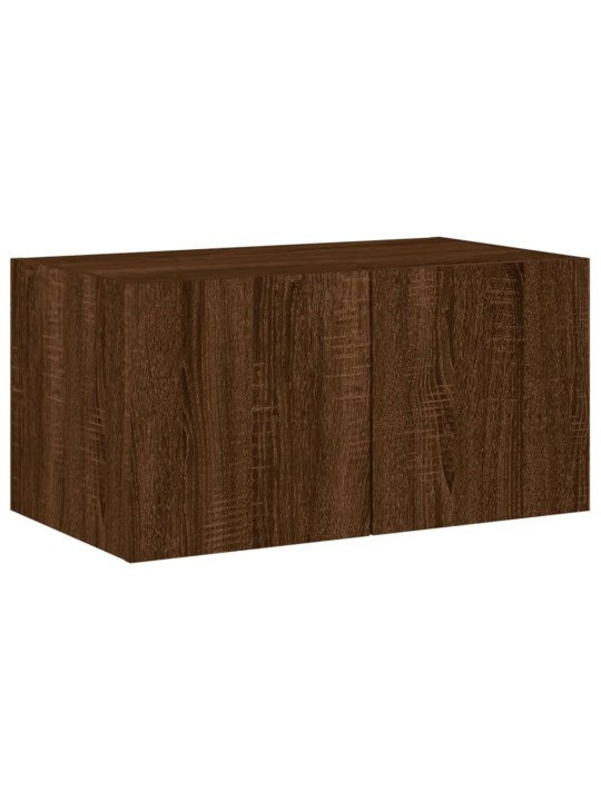 Nástěnná TV skříňka s LED osvětlením hnědý dub 60 x 35 x 31 cm