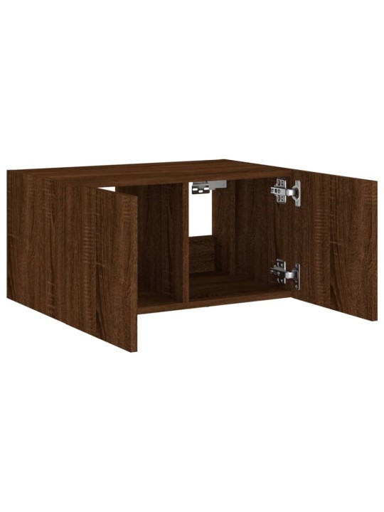 Nástěnná TV skříňka s LED osvětlením hnědý dub 60 x 35 x 31 cm