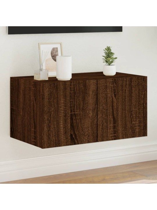 Nástěnná TV skříňka s LED osvětlením hnědý dub 60 x 35 x 31 cm