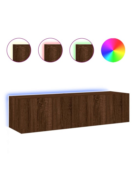Nástěnné TV skříňky s LED osvětlením 2 ks hnědý dub 60x35x31 cm