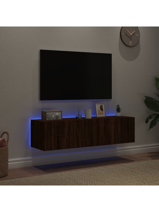Nástěnné TV skříňky s LED osvětlením 2 ks hnědý dub 60x35x31 cm