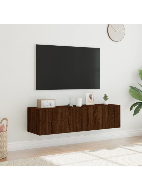 Nástěnné TV skříňky s LED osvětlením 2 ks hnědý dub 60x35x31 cm