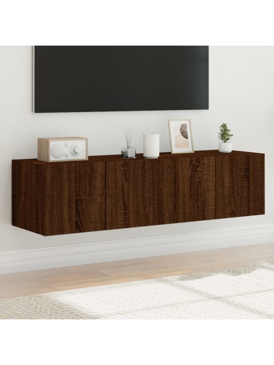 Nástěnné TV skříňky s LED osvětlením 2 ks hnědý dub 60x35x31 cm