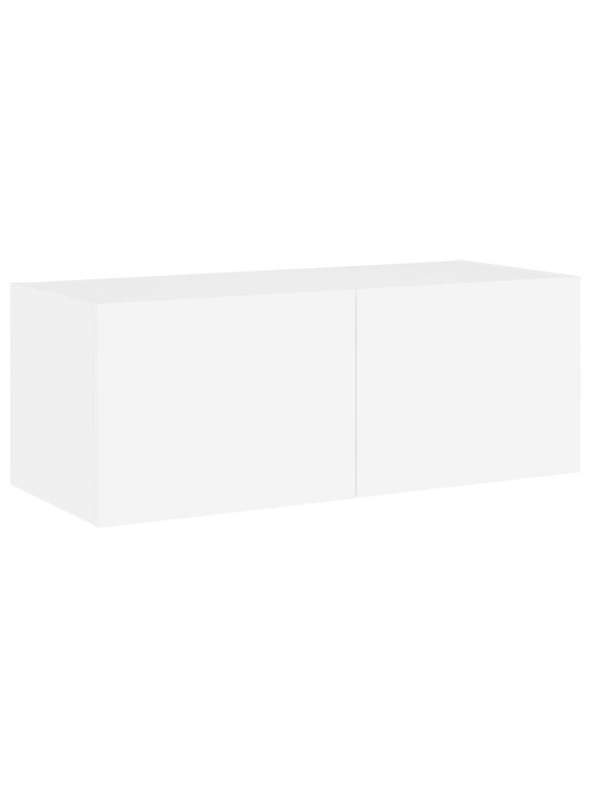 Nástěnná TV skříňka s LED osvětlením bílá 80 x 35 x 31 cm