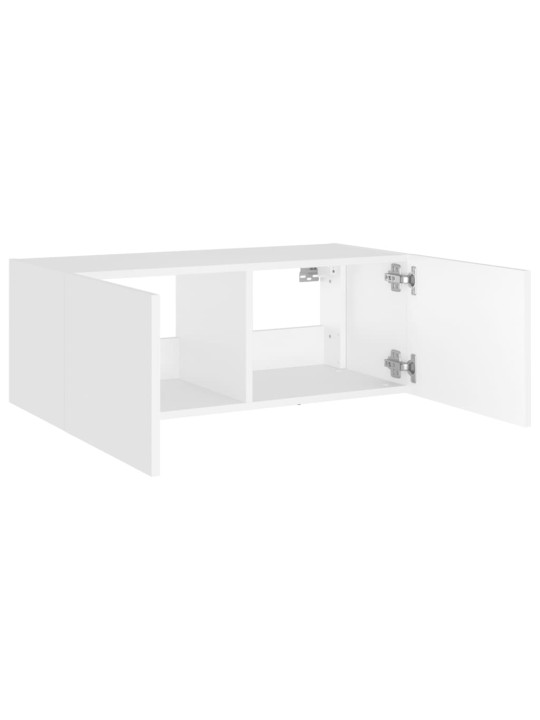 Nástěnná TV skříňka s LED osvětlením bílá 80 x 35 x 31 cm