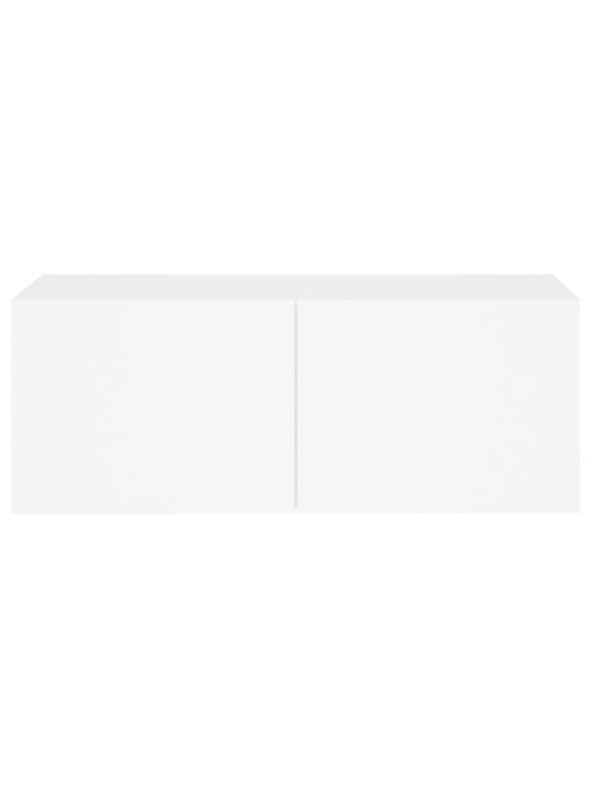 Nástěnná TV skříňka s LED osvětlením bílá 80 x 35 x 31 cm