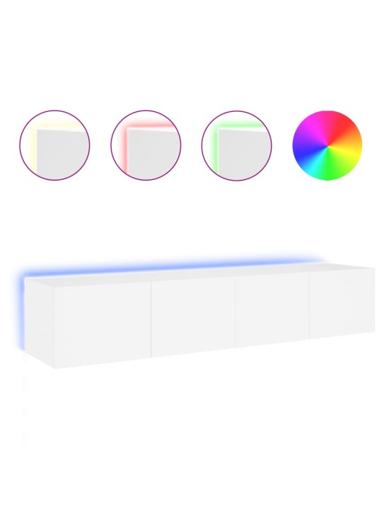Nástěnné TV skříňky s LED osvětlením 2 ks bílé 80 x 35 x 31 cm