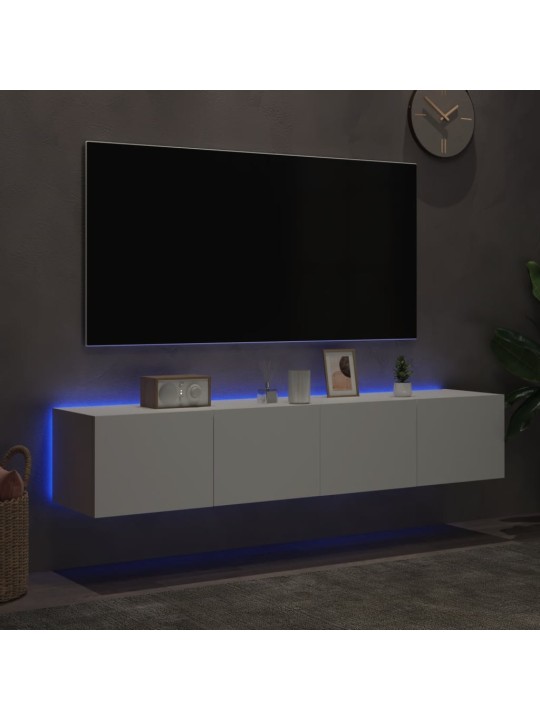 Nástěnné TV skříňky s LED osvětlením 2 ks bílé 80 x 35 x 31 cm