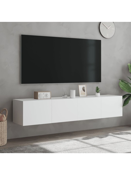Nástěnné TV skříňky s LED osvětlením 2 ks bílé 80 x 35 x 31 cm