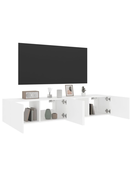 Nástěnné TV skříňky s LED osvětlením 2 ks bílé 80 x 35 x 31 cm