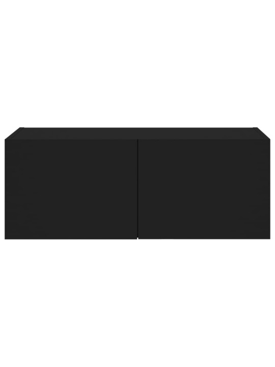 Nástěnná TV skříňka s LED osvětlením černá 80 x 35 x 31 cm