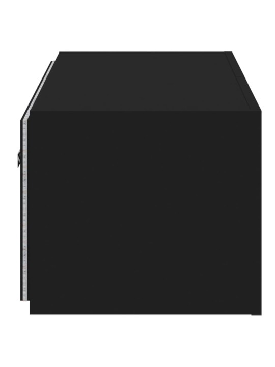 Nástěnná TV skříňka s LED osvětlením černá 80 x 35 x 31 cm