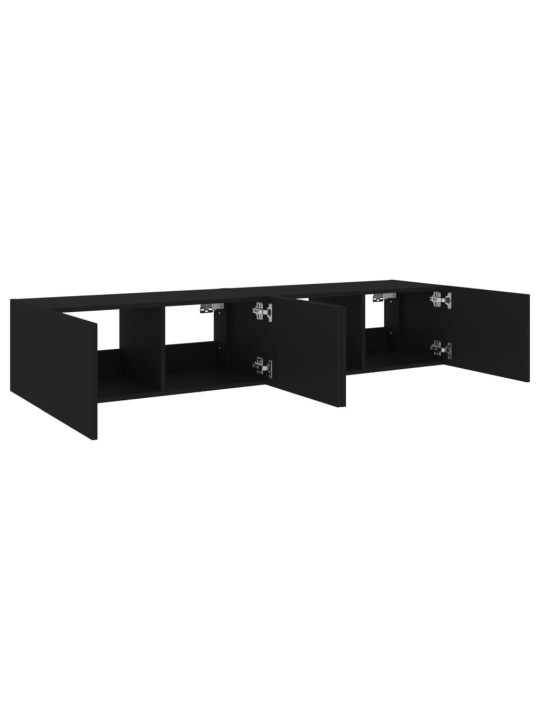 Nástěnné TV skříňky s LED osvětlením 2 ks černé 80 x 35 x 31 cm