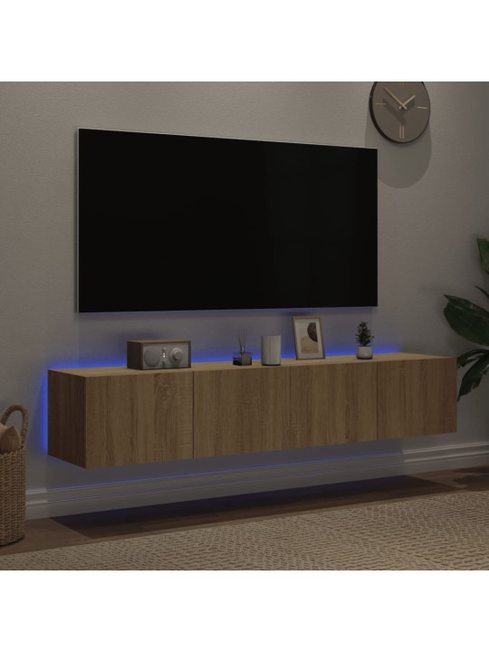 Nástěnné TV skříňky s LED osvětlením 2 ks dub sonoma 80x35x31cm