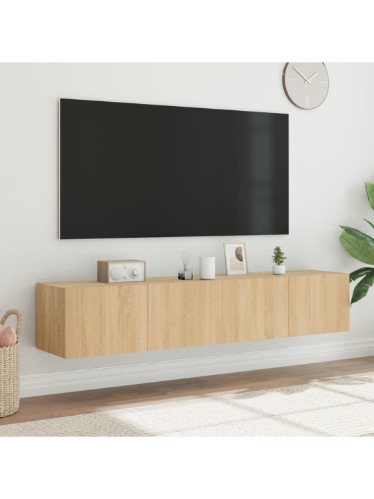Nástěnné TV skříňky s LED osvětlením 2 ks dub sonoma 80x35x31cm