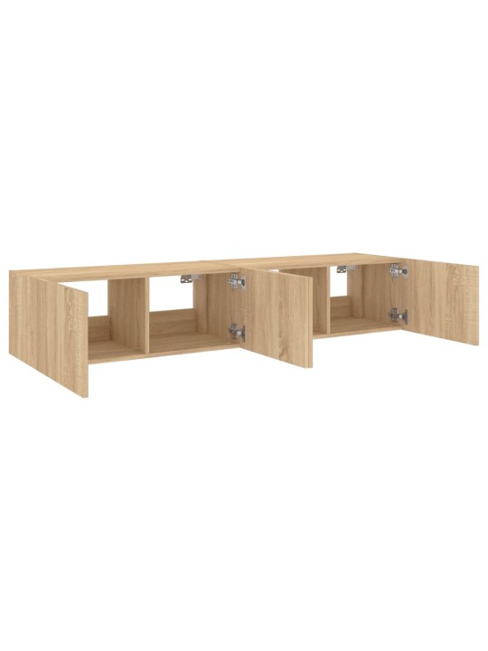Nástěnné TV skříňky s LED osvětlením 2 ks dub sonoma 80x35x31cm